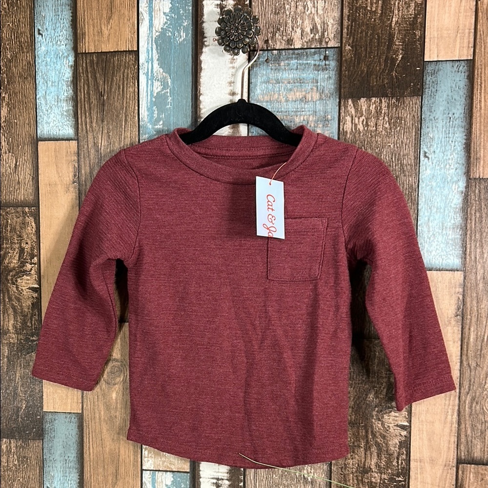 Cat & Jack Burgundy Long Sleeve Tee